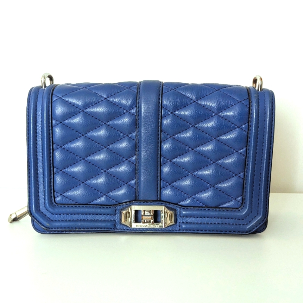 Rebecca Minkoff Love Cobalt Blue Quilted Leather Shoulder Bag